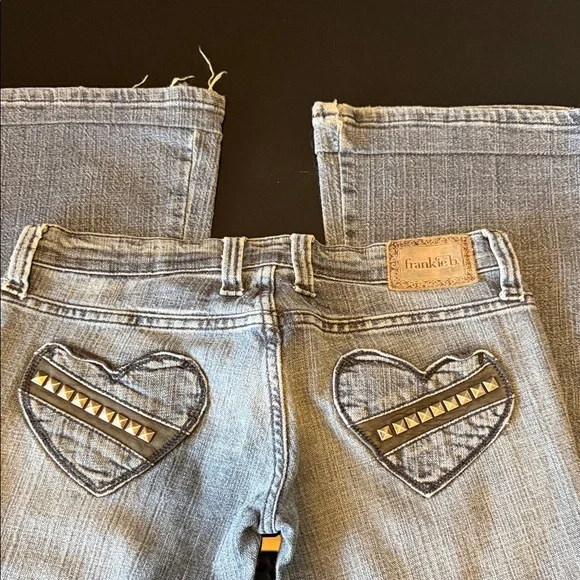 Frankie B. Denim Straight Leg Jeans with Studded Heart - Picture 6 of 16